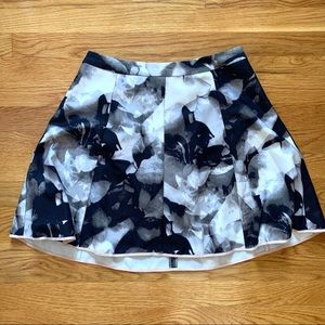 Black and white floral skirt
